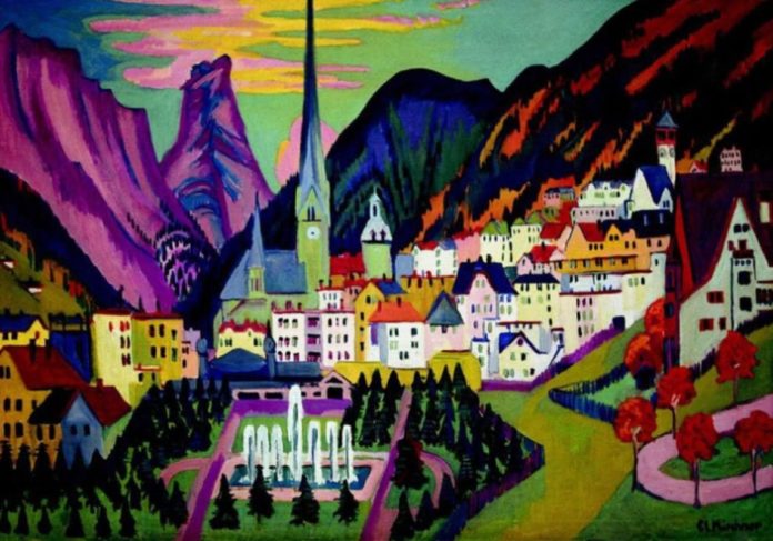 Ernst Ludwig Kirchner - Davos mit Kirche (1925)
