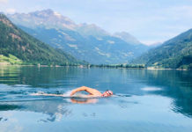 Preparare la traversata della Manica nel lago di Poschiavo