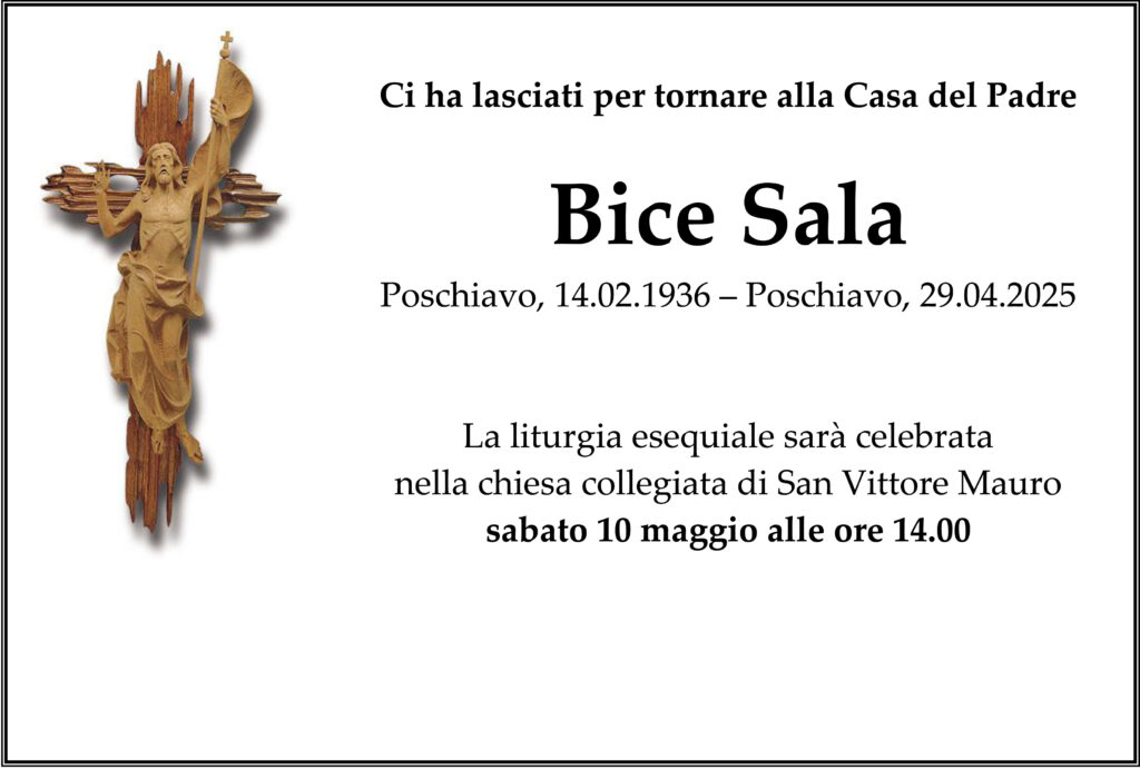 Annuncio funebre Bice Sala